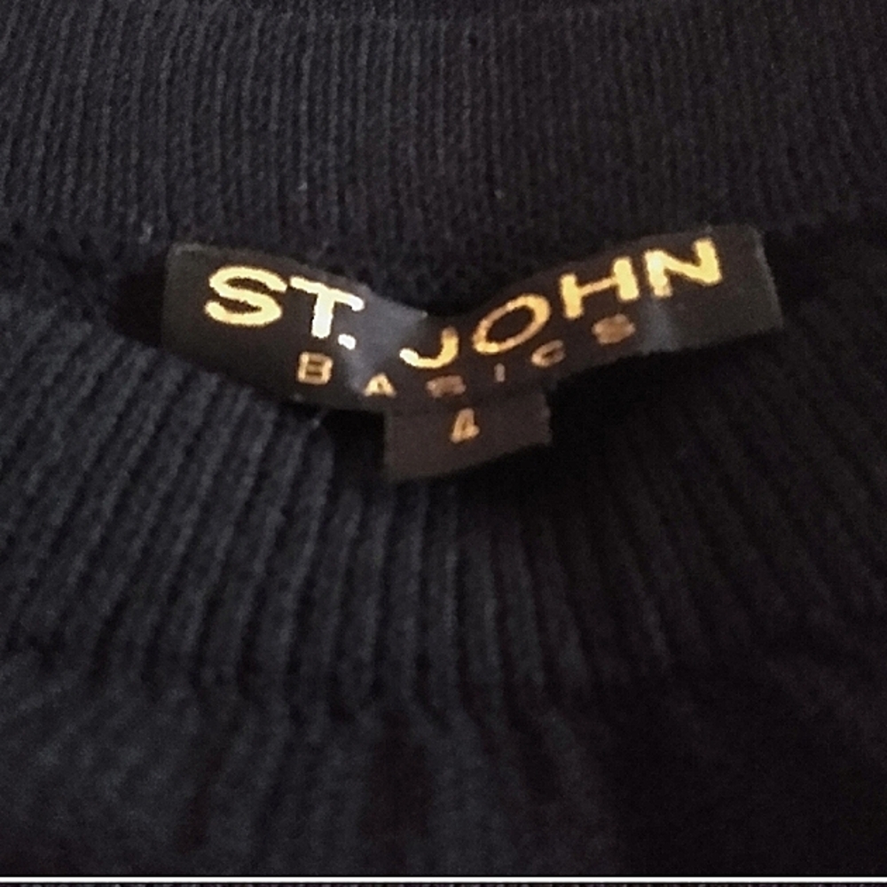 WOW! St John Evening 6 4 Black Hundreds Swarovski Crystals & Buttons Skirt Suit - Picture 11 of 13